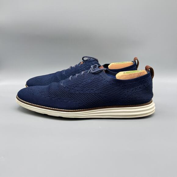 Cole Haan Shoes Mens 11 Navy Blue Grand OS Knit Wingtip Oxford Sneakers main image 4